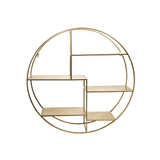 Extra Large Round Wall Shelf Unit in Gold - The Linen House