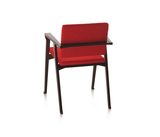 Red Upholstered Iron Arm Chair - The Linen House