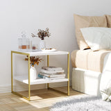 Night Stand with 2 Tier Storage Shelf for Living Room - The Linen House