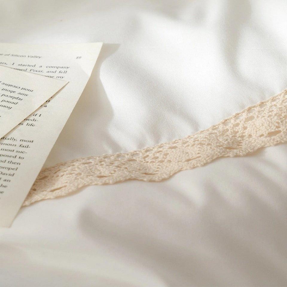 Luxury Duvet With Mash Ground Lace(green) - The Linen House