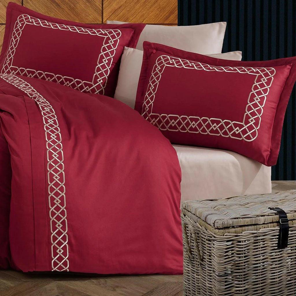 Cotton Satin Embroidery Duvet Set - The Linen House