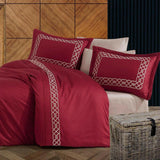 Cotton Satin Embroidery Duvet Set - The Linen House