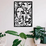 Abstract Faces Metal Wall Decor - The Linen House