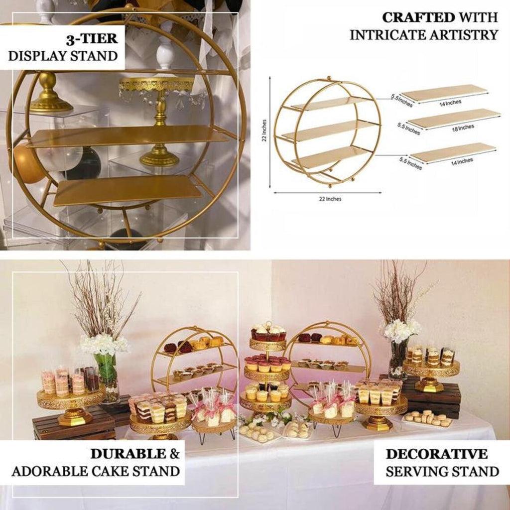 3 Tier Gold Cupcake Stand - The Linen House