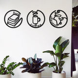 Book and Coffee Metal Wall Decor - The Linen House