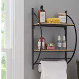 Double shelf towel rack D Shape