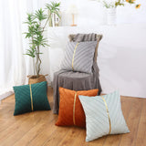 Pintuck Cushion Cover With Golden RIbbon - The Linen House