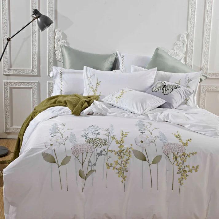 Spring Blossom Embroidery Duvet Set - The Linen House
