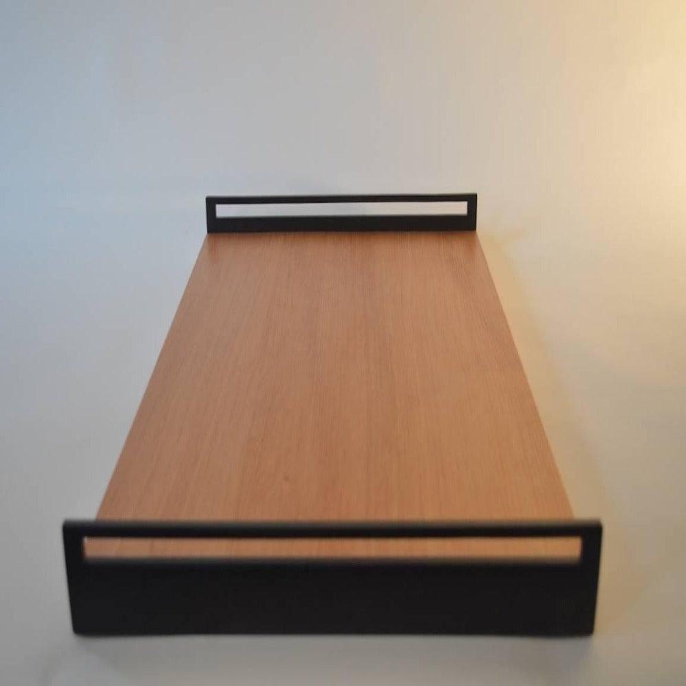 Blackened Metal and Wood Service Tray - The Linen House