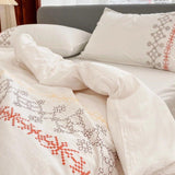 New Geometric Embroidery Duvet Set - The Linen House
