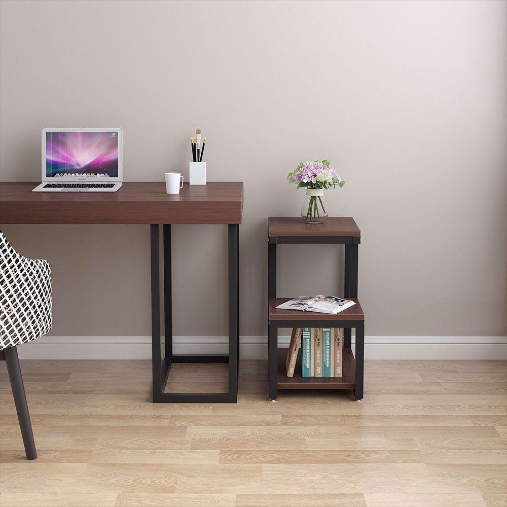 Rustic End Table 3-Tier Side Table - The Linen House