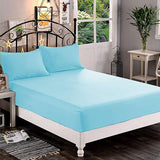 Fitted sheet (Sky-Blue) - The Linen House