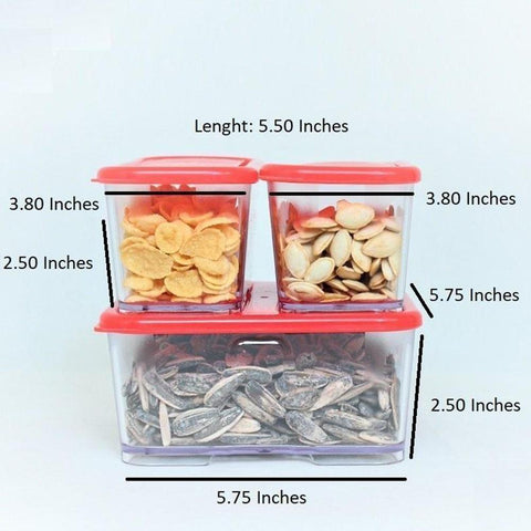 3 Pieces Acrylic Stack-able And Space Savvy Food Container Set - The Linen House
