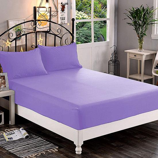 Fitted sheet (Light-Purple) - The Linen House
