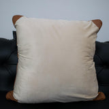 Contemporary Leather-Decorated Cushion