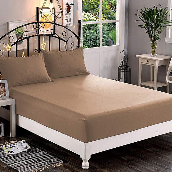 Fitted sheet (Beige) - The Linen House