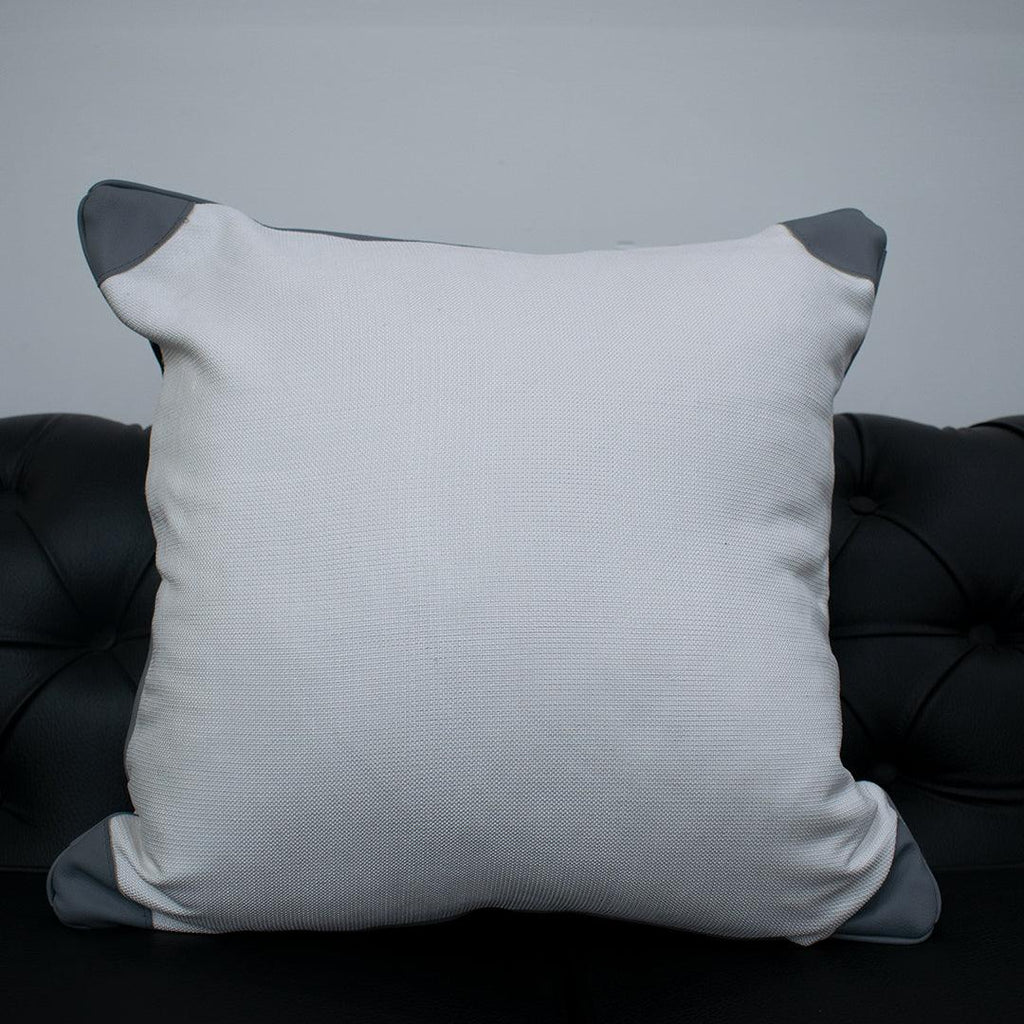 Contemporary Leather-Decorated Cushion