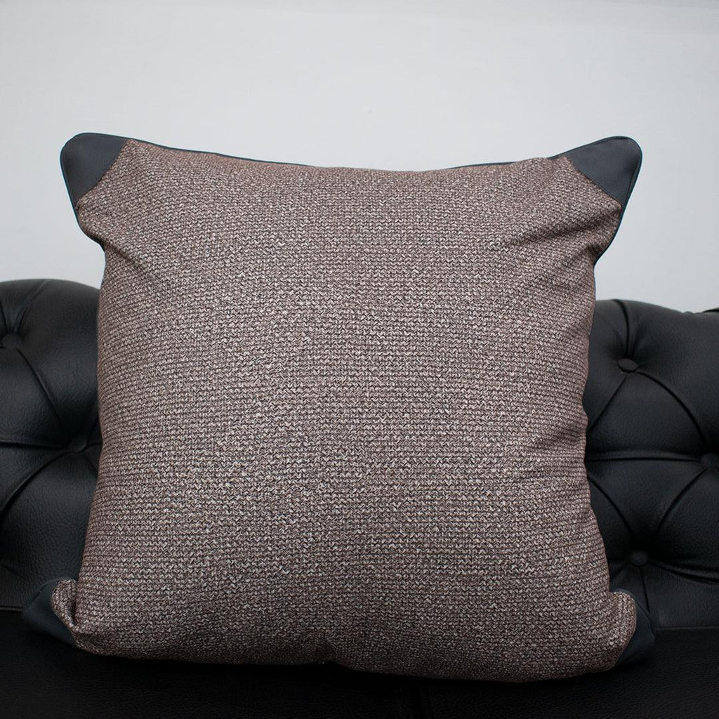Contemporary Leather-Decorated Cushion