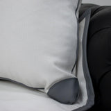 Contemporary Leather-Decorated Cushion