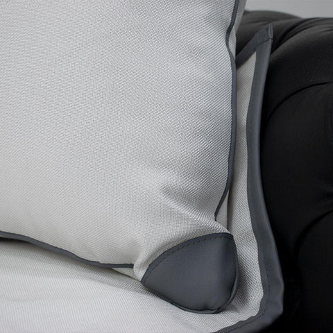 Contemporary Leather-Decorated Cushion