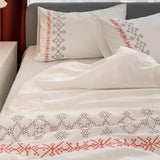 New Geometric Embroidery Duvet Set - The Linen House