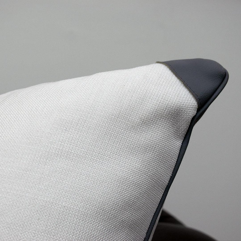 Contemporary Leather-Decorated Cushion
