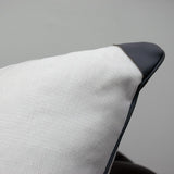 Contemporary Leather-Decorated Cushion