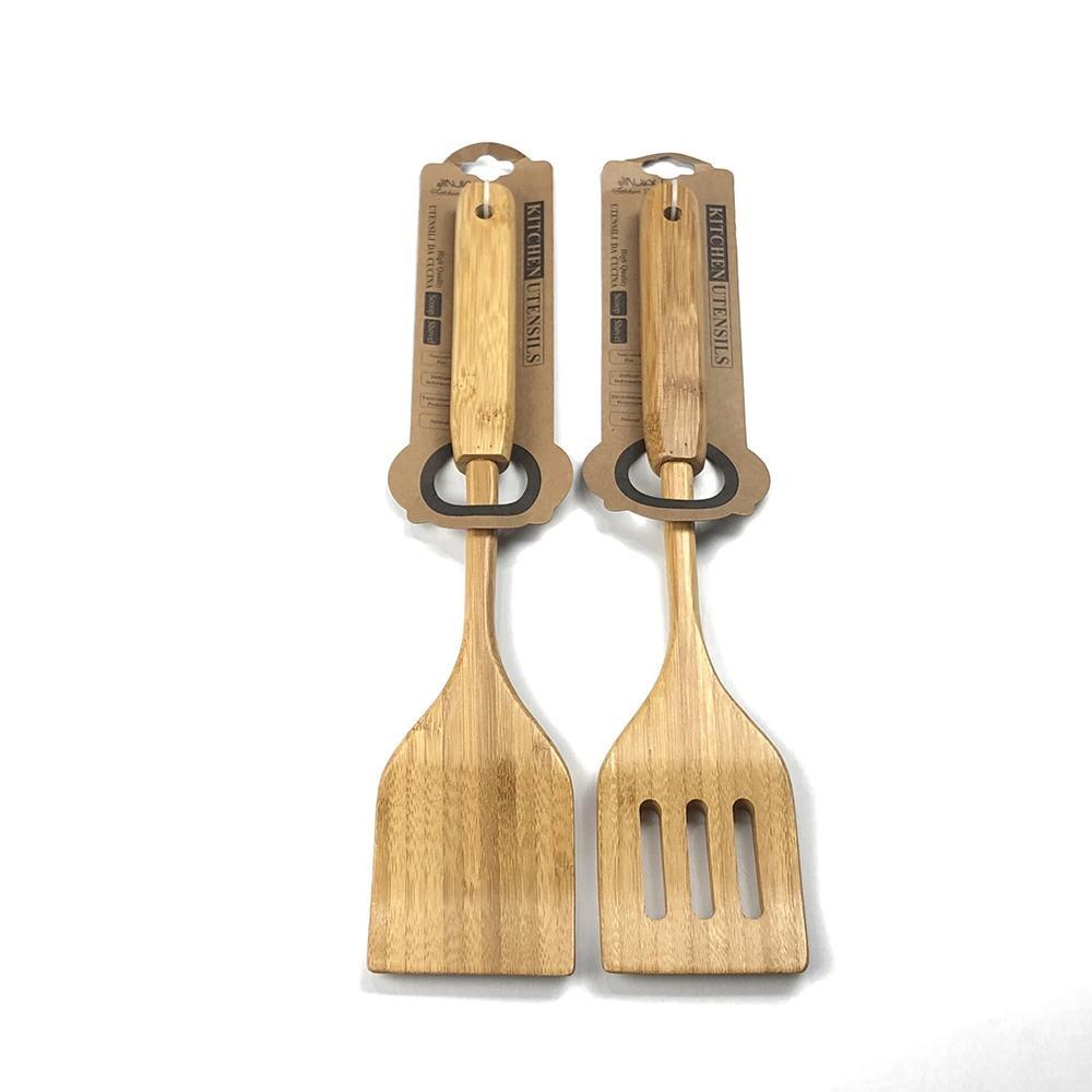 Wooden Cooking Spoons And Spatulas - Jinjiali Golden Bamboo - The Linen House