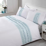 Embellished Ruffled with Ribbon Duvet Set - The Linen House