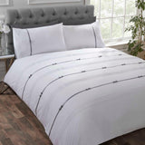 Pleats with Ribbon Bow Duvet Set - The Linen House