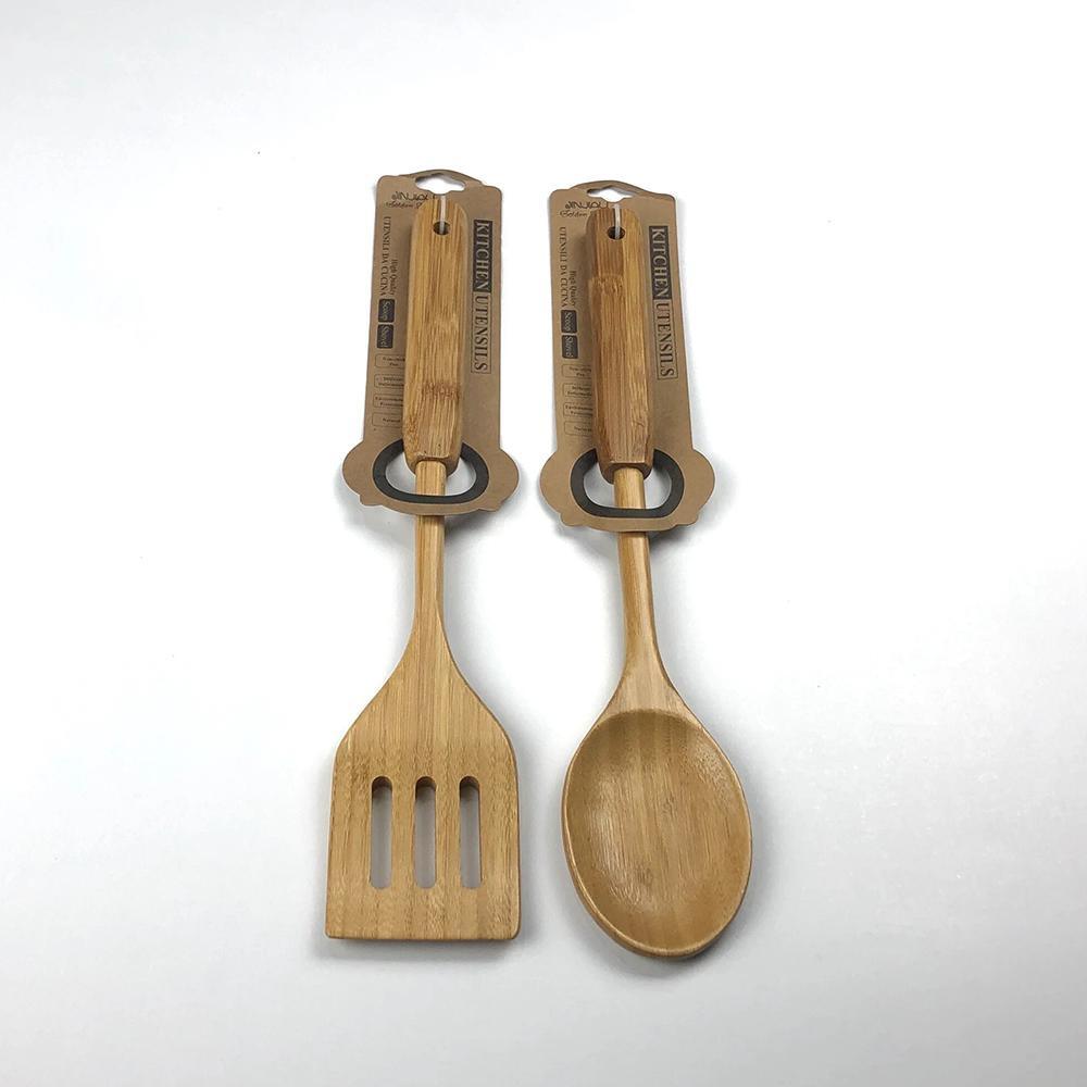 Wooden Cooking Spoons And Spatulas - Jinjiali Golden Bamboo - The Linen House