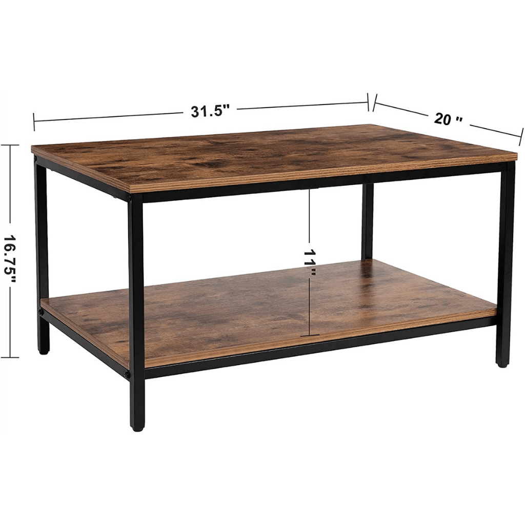 Coffee Table with Metallic Frame - The Linen House