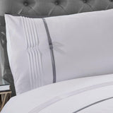 Pleats with Ribbon Bow Duvet Set - The Linen House