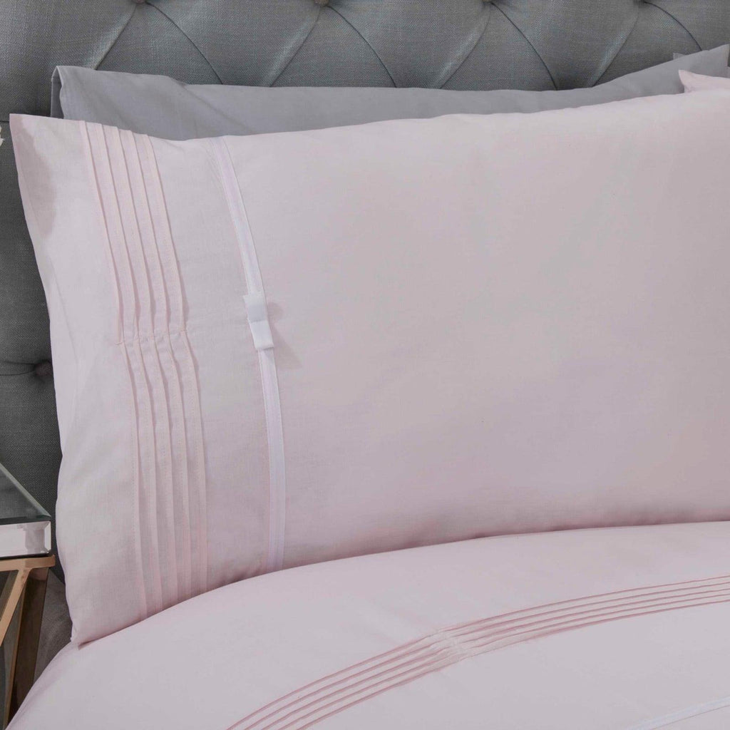 Pleats with Ribbon Bow Duvet Set - The Linen House