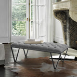 Armen Living Serene 54 in. Tufted Backless Upholstered Bench - The Linen House