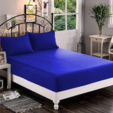 Fitted sheet (Royal-Blue) - The Linen House