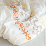 New Geometric Embroidery Duvet Set - The Linen House