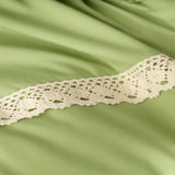 Luxury Duvet With Mash Ground Lace(green) - The Linen House