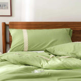 Luxury Duvet With Mash Ground Lace(green) - The Linen House