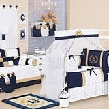 Luxury Blue & Skin Baby Cot - The Linen House