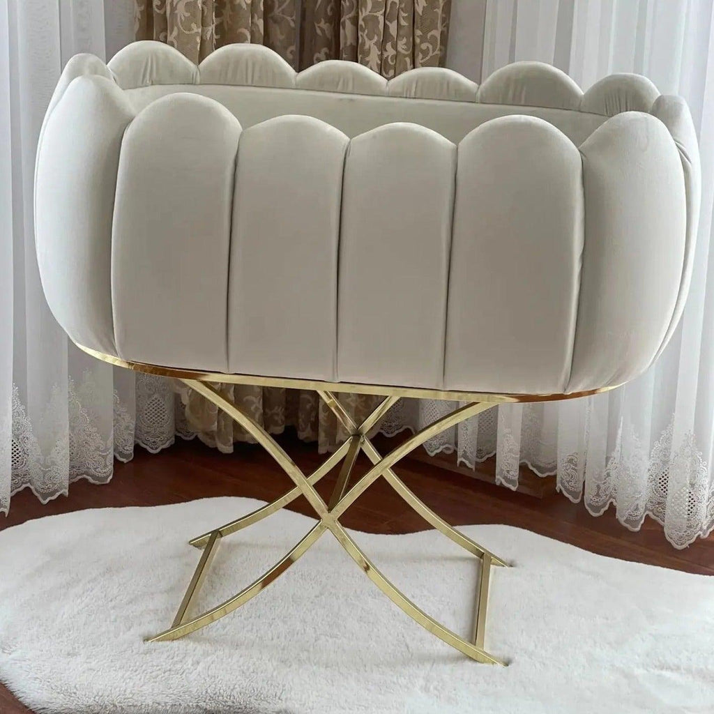 Velvet Tufted Bassinet - The Linen House