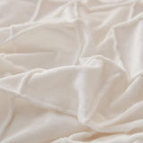 Velvet Pinch Pleats Duvet Set (White)