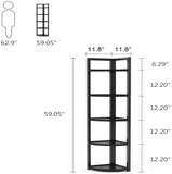 Brown Wood and Metal Frame Corner Shelf – Stylish and Space-Saving Storage Solution