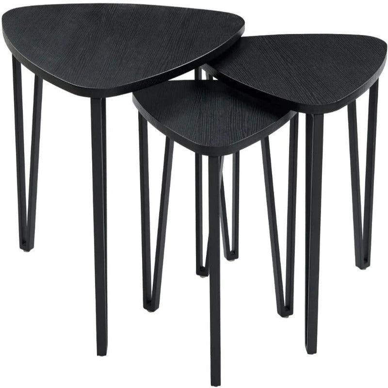 Black Nesting-Tables Living Room Coffee Table Sets of 3 - The Linen House