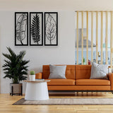 Metal Leaf Wall Art 3 Panels, Wall Decor (pack of 3) - The Linen House