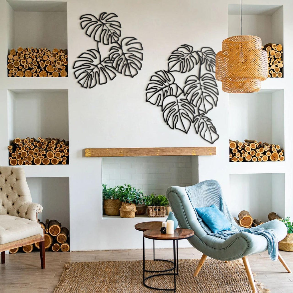 The large Monstera leaves Metal Wall Decor - The Linen House