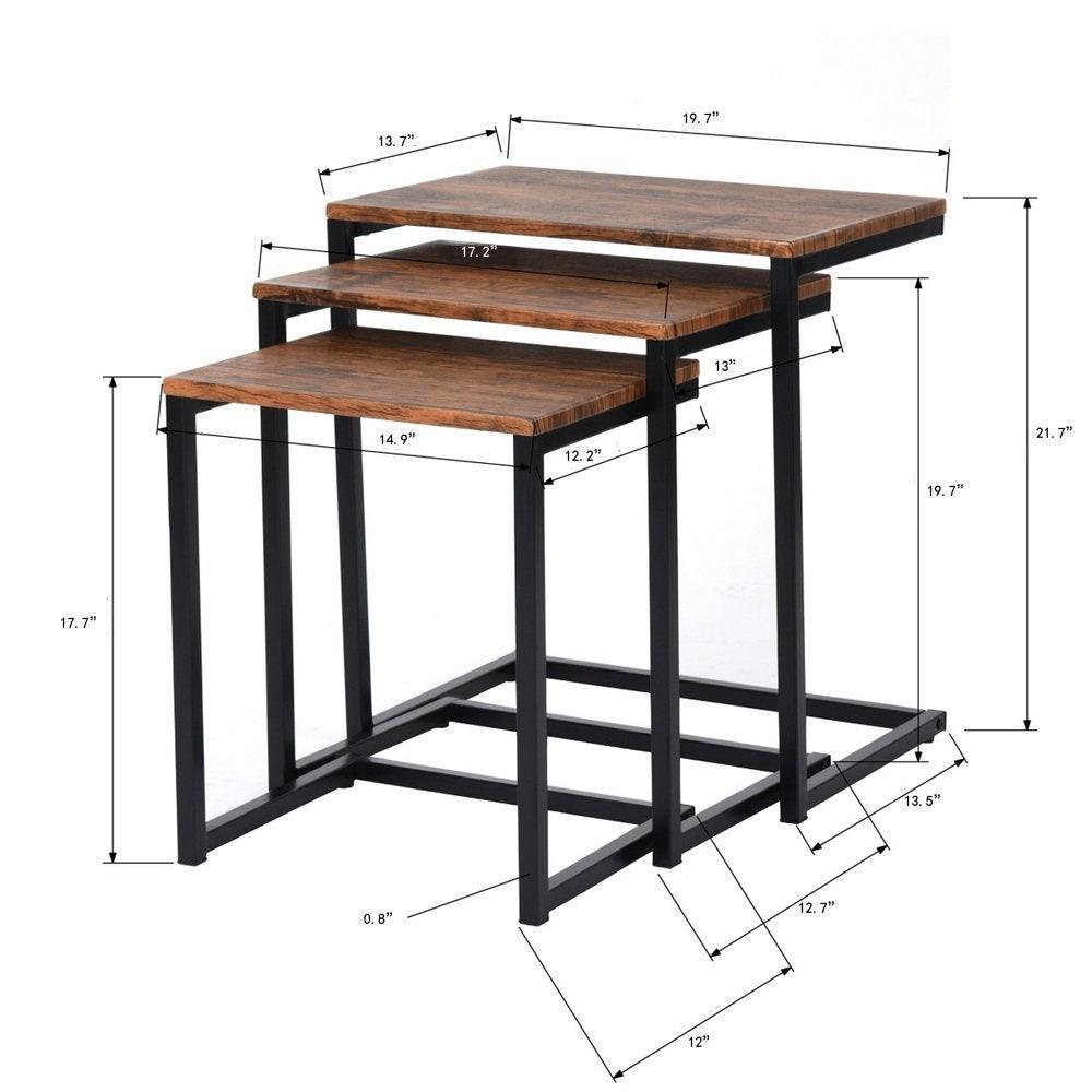 3 piece Stacking Nesting Coffee Table - The Linen House