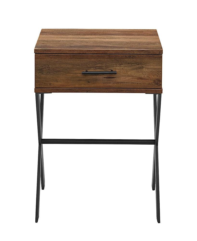 Drawer Metal and Wood Side Table - The Linen House