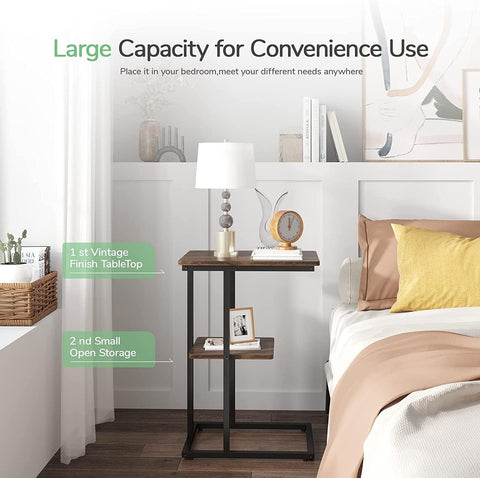 Novilla Snack Side Table C Shaped - The Linen House