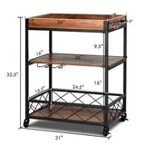 3 Tier Rolling Kitchen Trolley - The Linen House